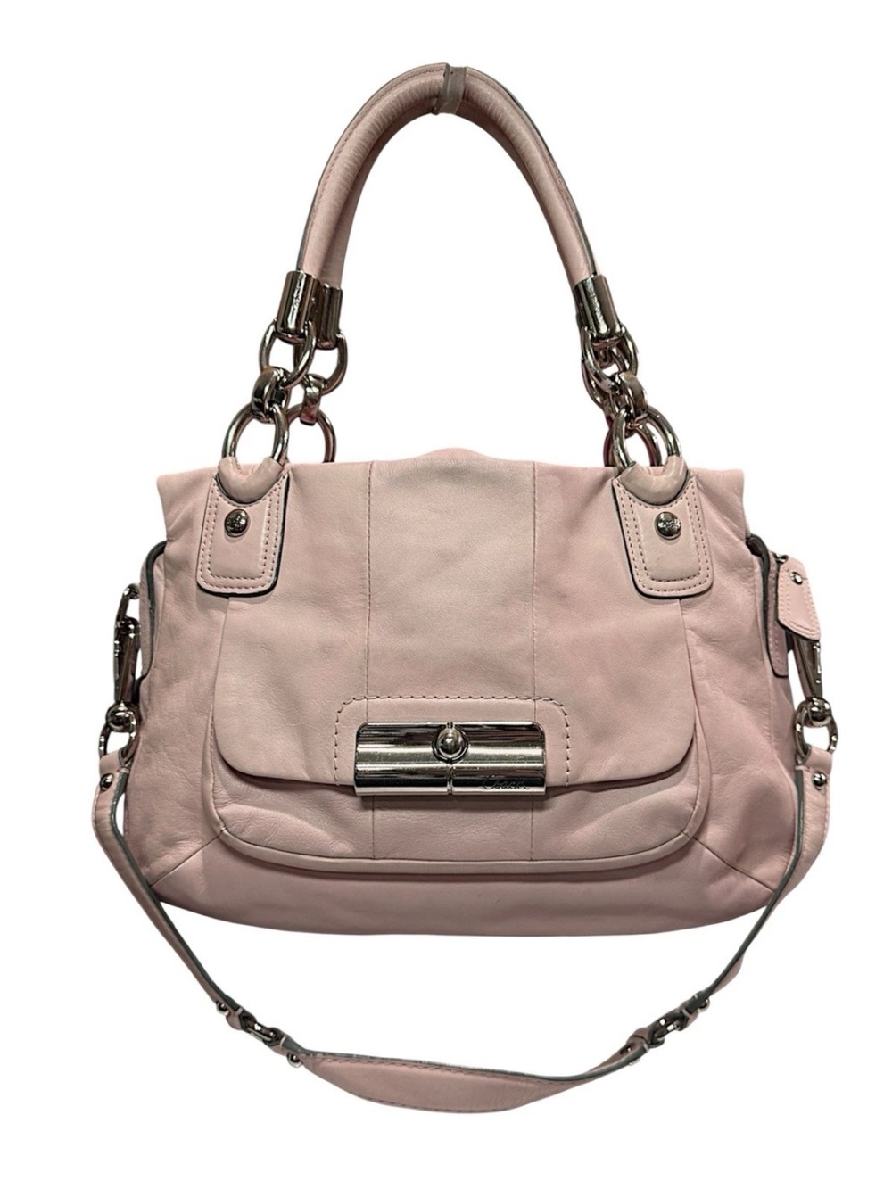 Coach Kristin Leather Satchel Crossbody (Champagne Pink)